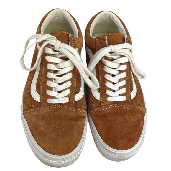 Vans Old Skool Brown Suede Leather Low Top Lace Skateboarding Sneakers Shoes 10 - Picture 2 of 5